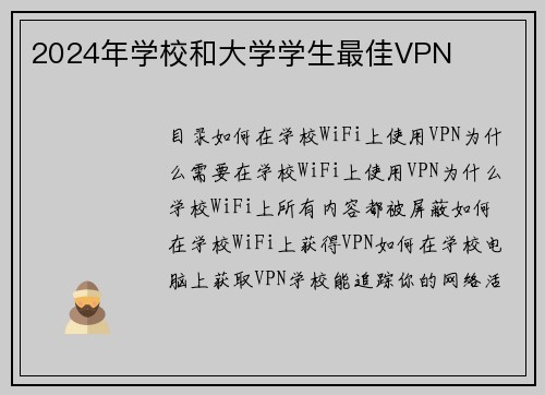2024年学校和大学学生最佳VPN 