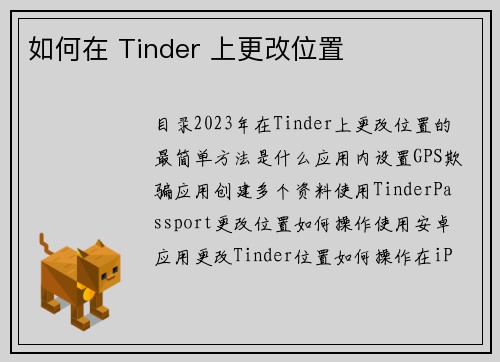 如何在 Tinder 上更改位置 